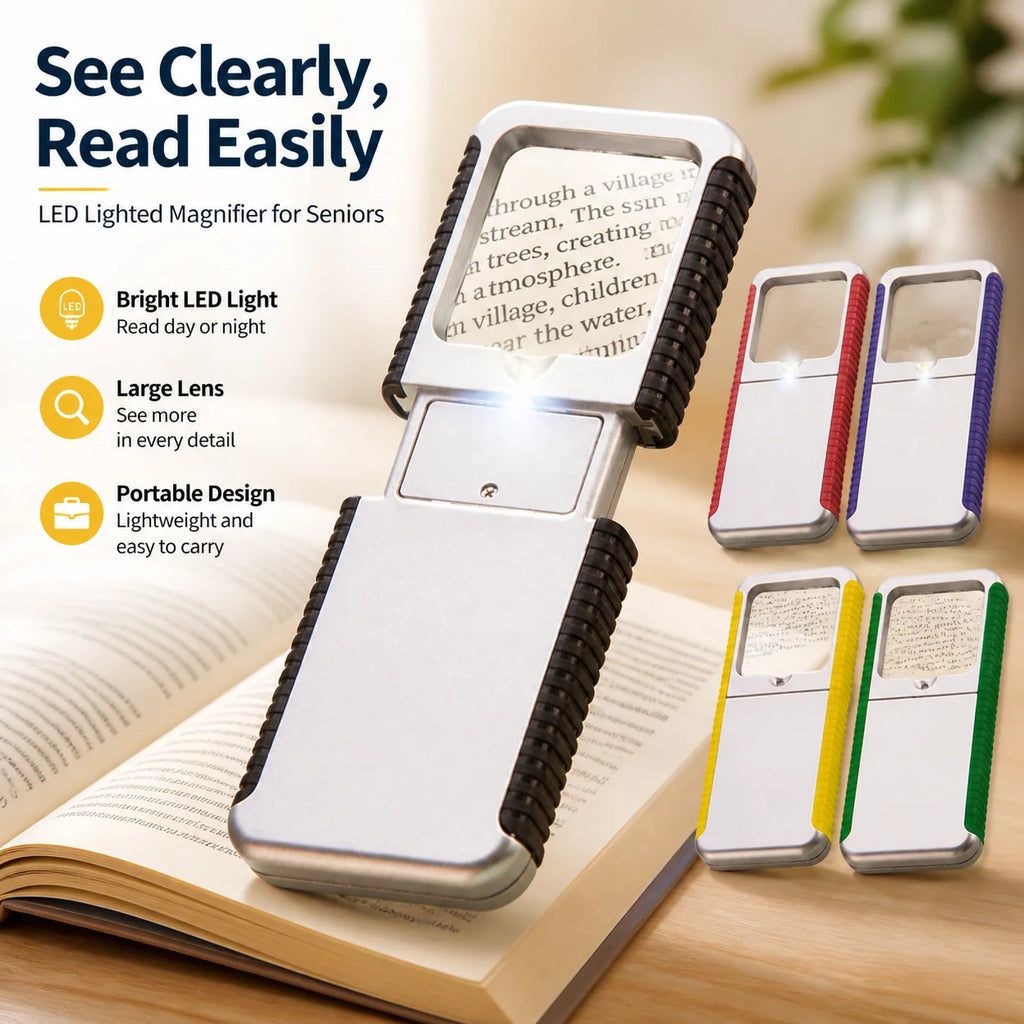 Loupe éclairante LED de poche – Lecture seniors