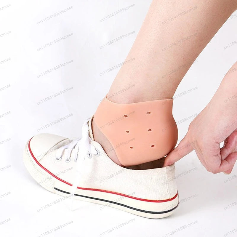 Protège-talons en gel silicone — anti-crevasses et coussin de confort