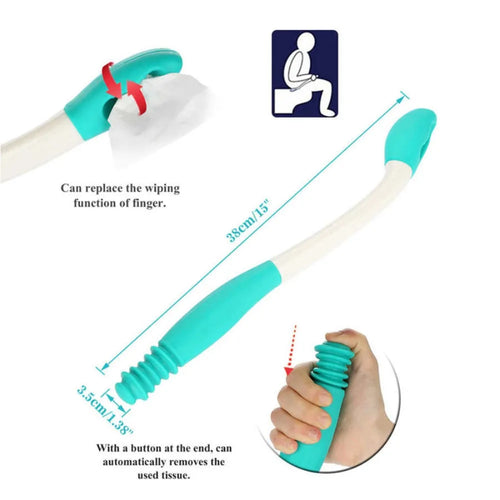 Aide-toilette à manche long – Essuyage sans se baisser