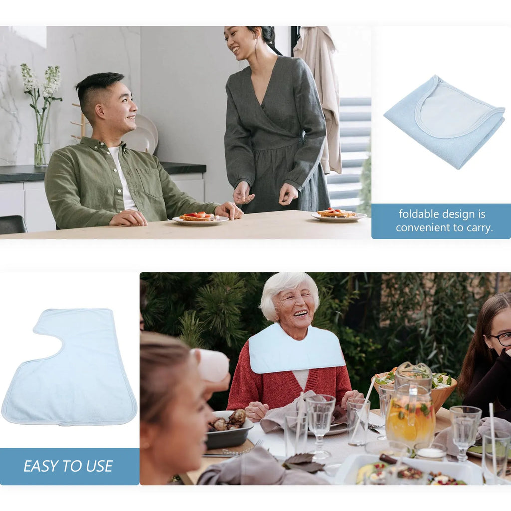 Bavoir adulte imperméable réutilisable – Repas