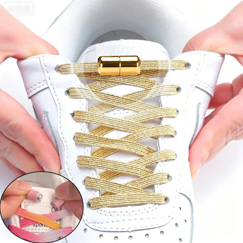 Lacets élastiques sans laçage – Fermeture à capsule (sans se baisser)