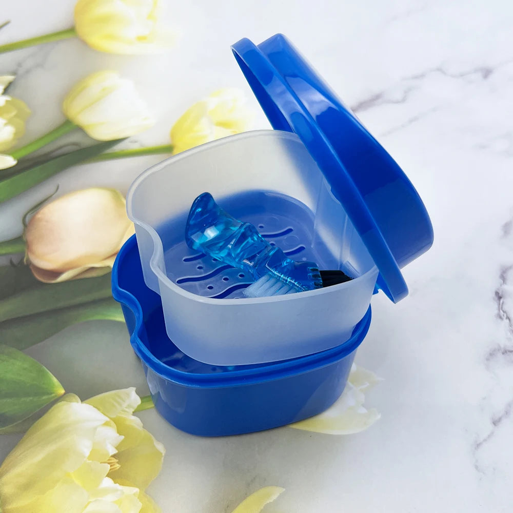 Boîte de trempage pour prothèse dentaire – Panier + couvercle