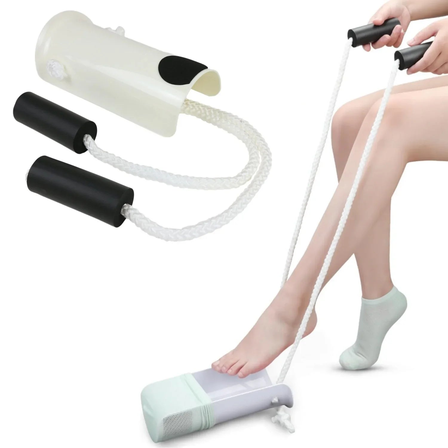 Enfile-chaussettes à poignées mousse – Aide à l'habillage