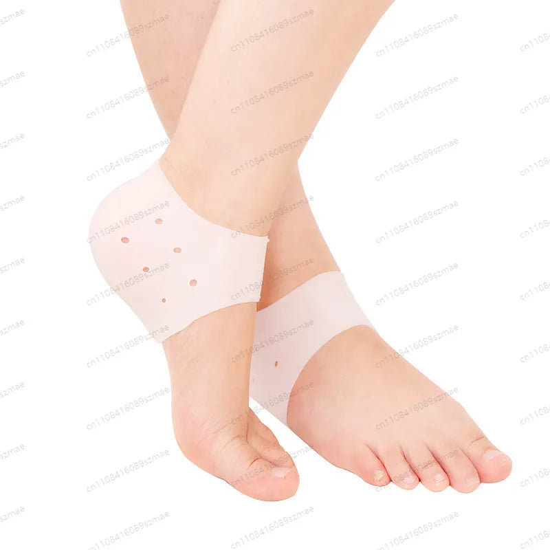 Protège-talons en gel silicone — anti-crevasses et coussin de confort